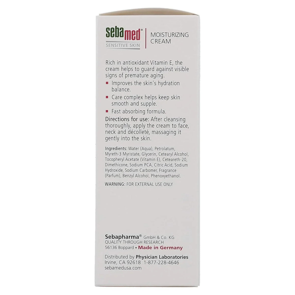 SEBAMED Moisturizing Face Cream for Sensitive Skin Antioxidant pH 5.5 Vitamin E Hypoallergenic 2.6 Fluid Ounces (75mL) Ultra Hydrating Dermatologist Recommended Moisturizer