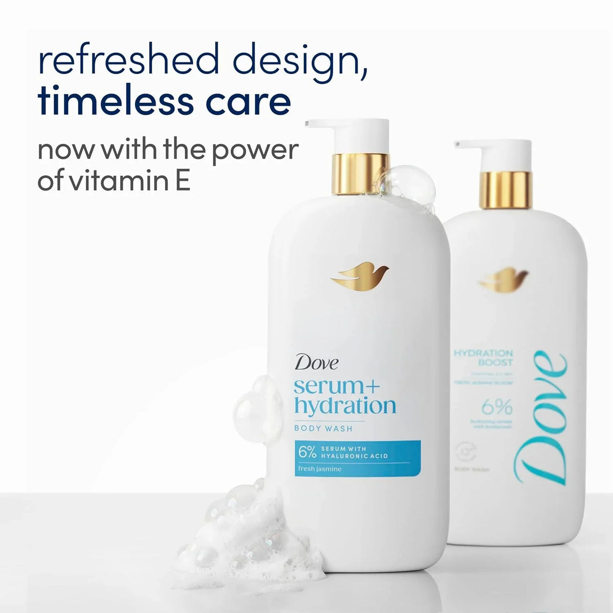 Dove Serum+ Hydration Body Wash Hyaluronic Acid 6% Hydration Serum, 18.5 oz
