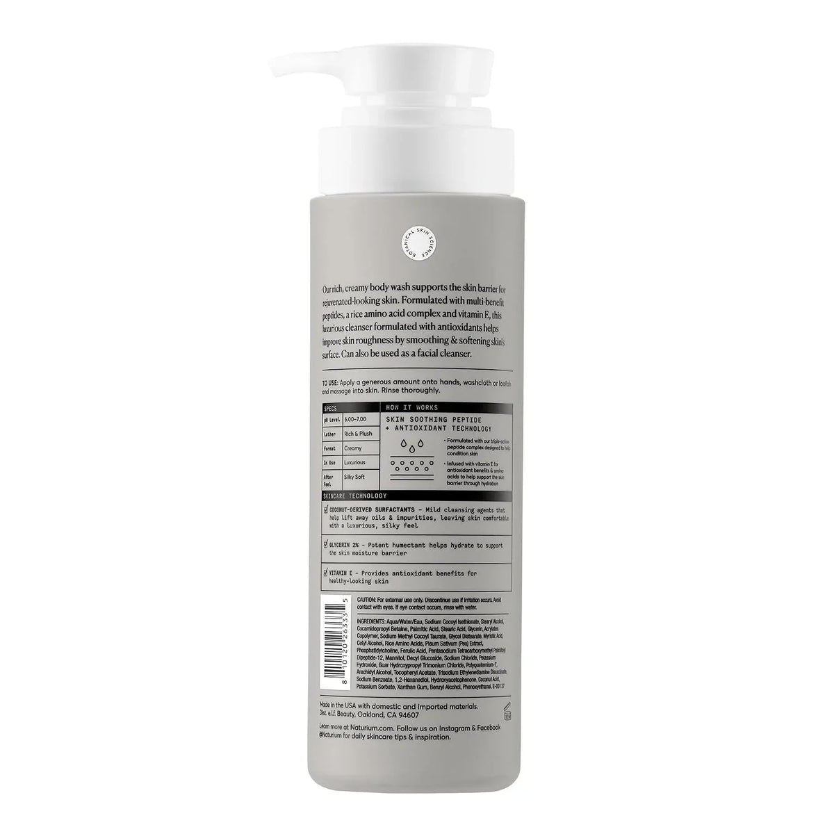 Naturium The Multi-Vitamin Daily Nutrients Body Wash, Hydrating Cleanser, 16.9 oz