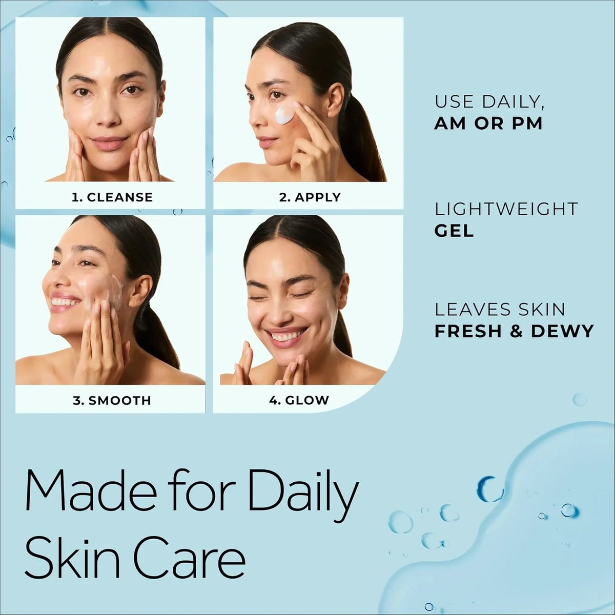 POND’S Fresh Hydration Gel Face Moisturizer, 24HR Hydration with Hyaluronic Acid, Vitamin E & B3 Niacinamide, Alcohol-Free, Oil-Free, Dermatologist Tested, 3.4 oz