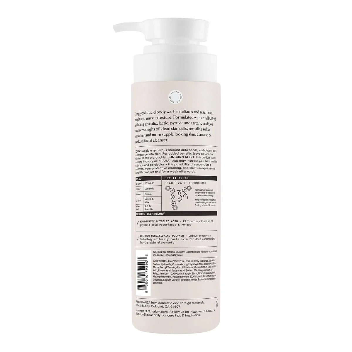 Naturium The Multi-Vitamin Daily Nutrients Body Wash, Hydrating Cleanser, 16.9 oz