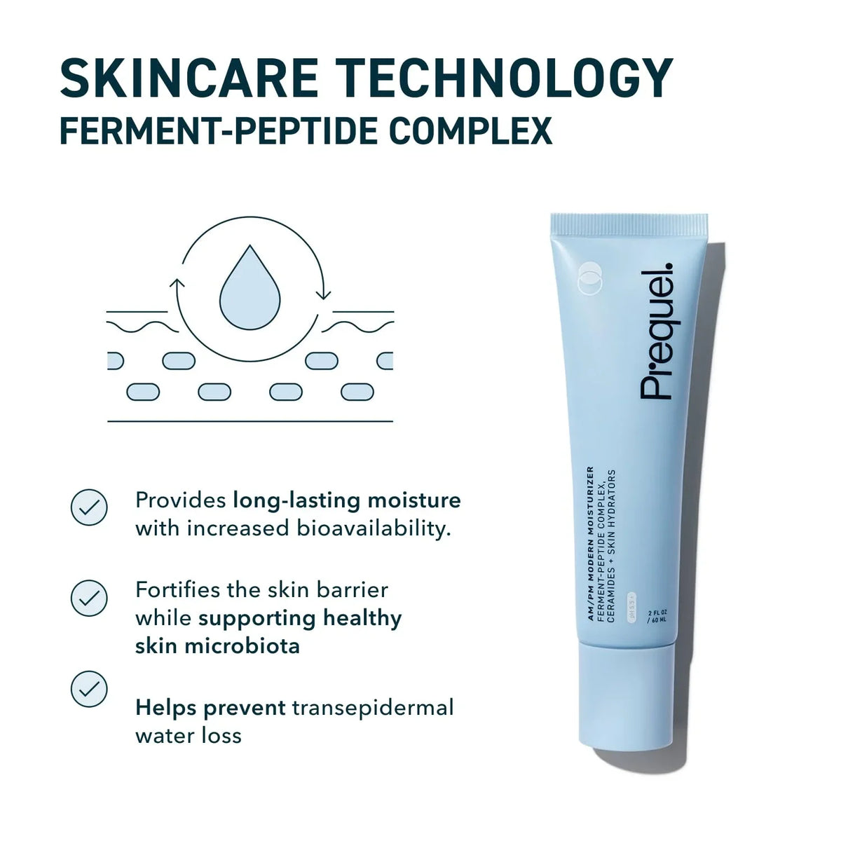 Prequel Skin AM/PM Modern Moisturizer – Hydrating Face Cream with Peptides, Ceramides & Glycerin for Dry, Sensitive, or Combination Skin – Non-Greasy Moisturizer for Barrier Support (Pack of 2)