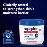 Aquaphor Moisturizing Face and Body Cream with Hyaluronic Acid, 16 Fl Oz (Pack of 12)
