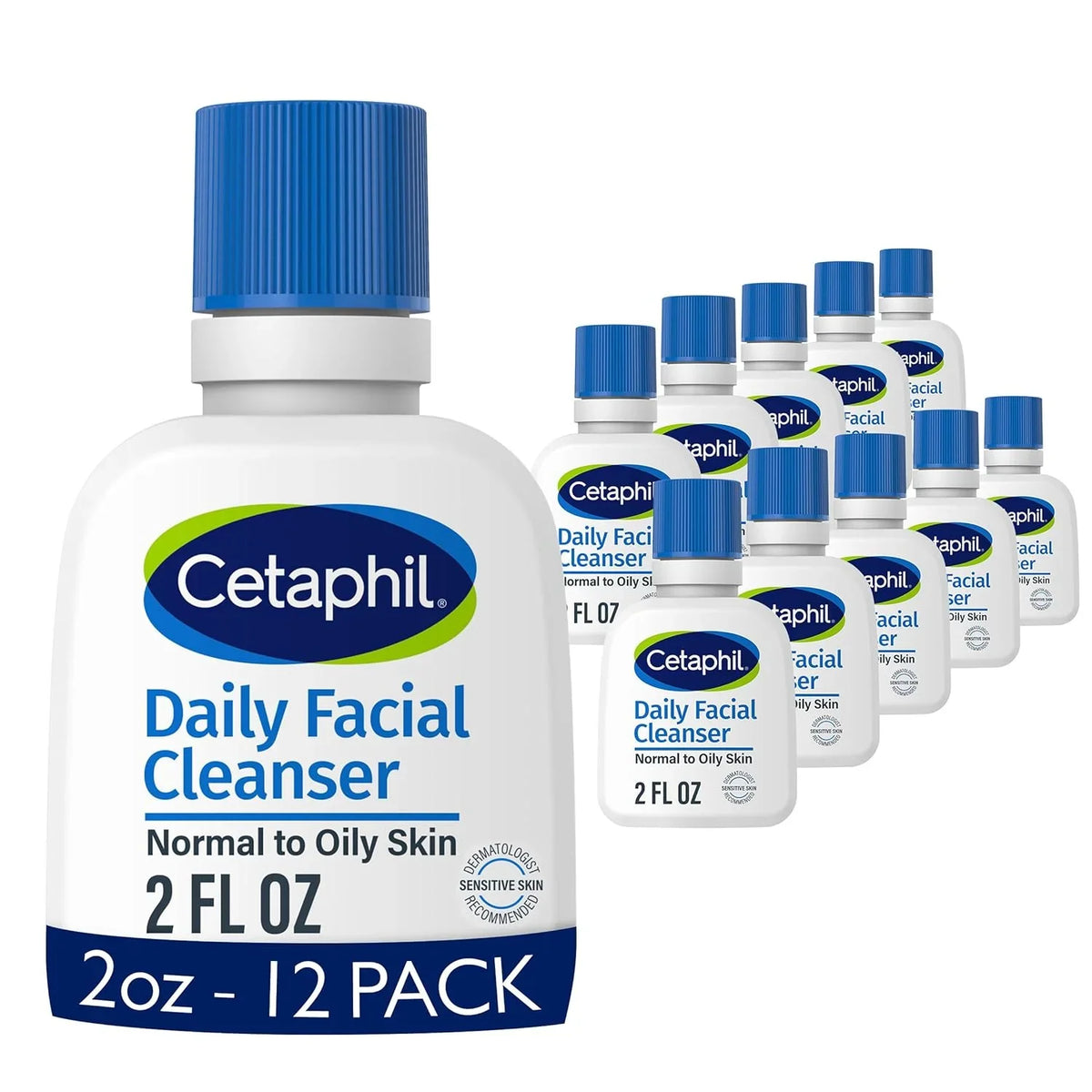 Cetaphil Daily Facial Cleanser, Oily & Combination Skin, 16 fl oz, 2 ct