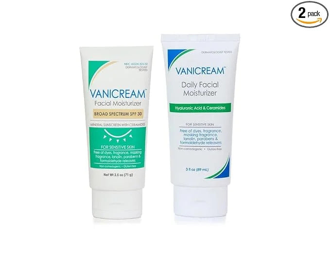 Vanicream Daily Facial Moisturizer, 3 Ounce & Facial Moisturizer with SPF, 2.5 Ounce