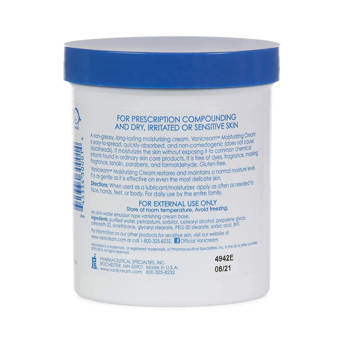 Vanicream Moisturizing Skin Cream for Sensitive Skin 1lb (Pack of 8)