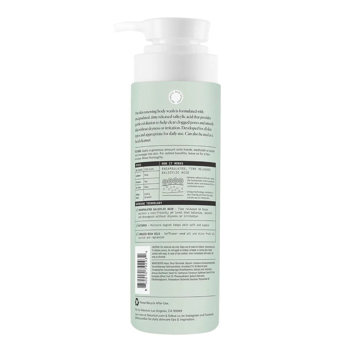 Naturium The Multi-Vitamin Daily Nutrients Body Wash, Hydrating Cleanser, 16.9 oz