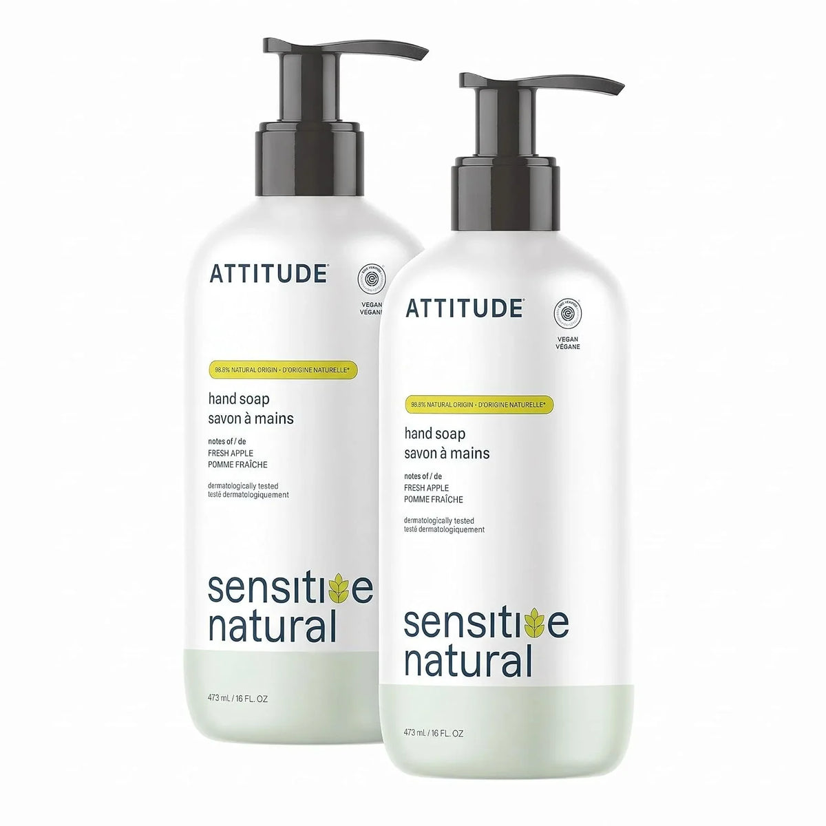 ATTITUDE Gentle Hand Soap, 4X Refill, Oat, Unscented, 67.6 oz