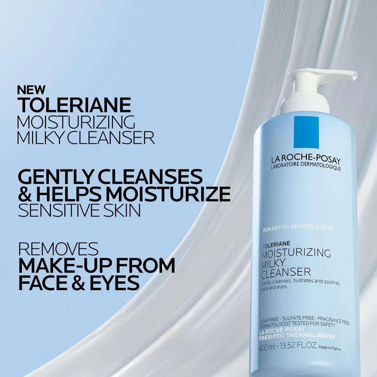 La Roche-Posay Toleriane Moisturizing Milky Cleanser with Glycerin, 13.5oz
